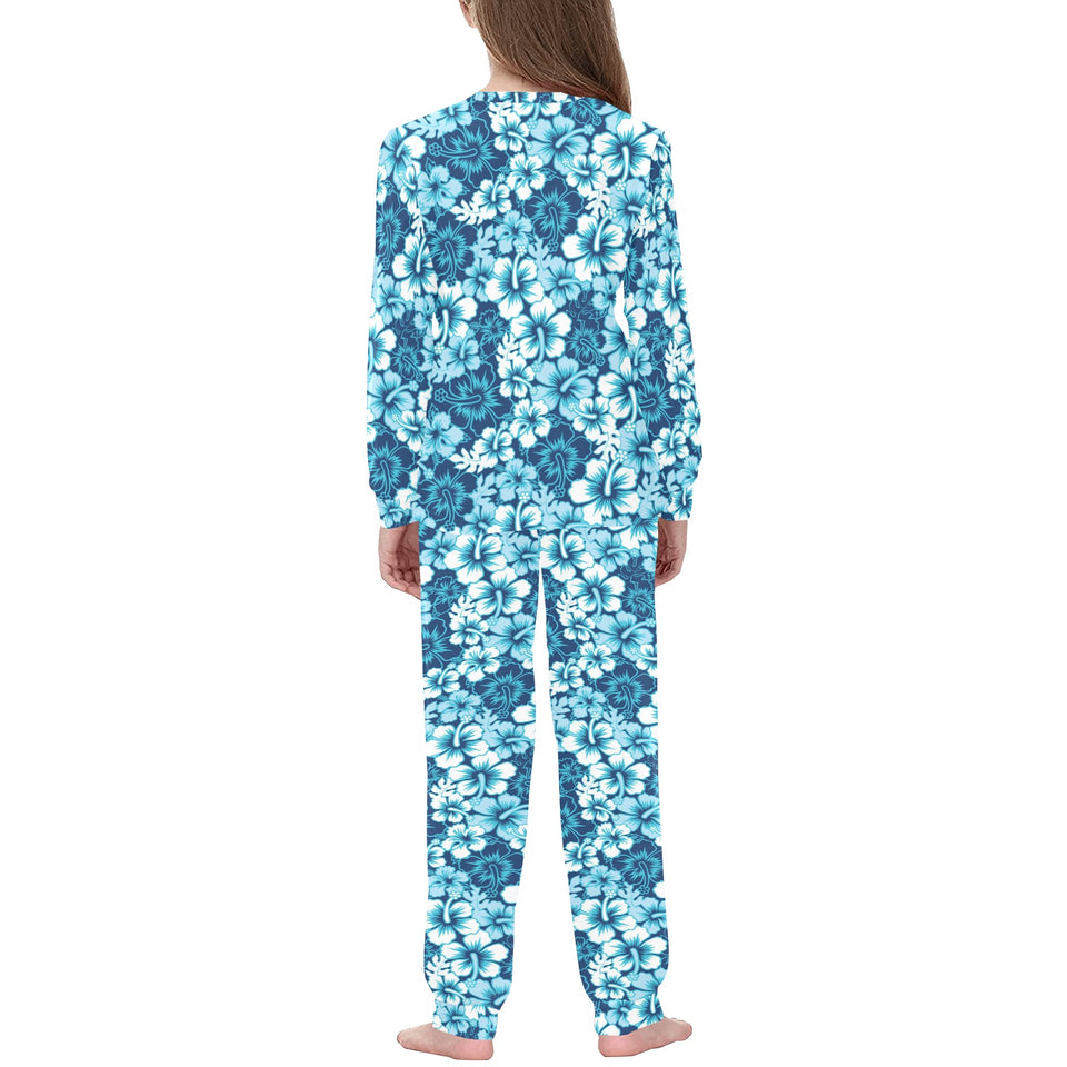 Hibiscus Pattern Print Design 03 Kids' Boys' Girls' All Over Print Pajama Set