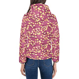 Popcorn Pattern Print Design 02 Women's Padded Hooded Jacket