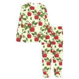 Red apples leaves pattern Women's All Over Print Pajama Set