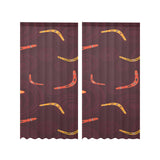 Boomerang Australian aboriginal ornament circle bl Gauze Curtain