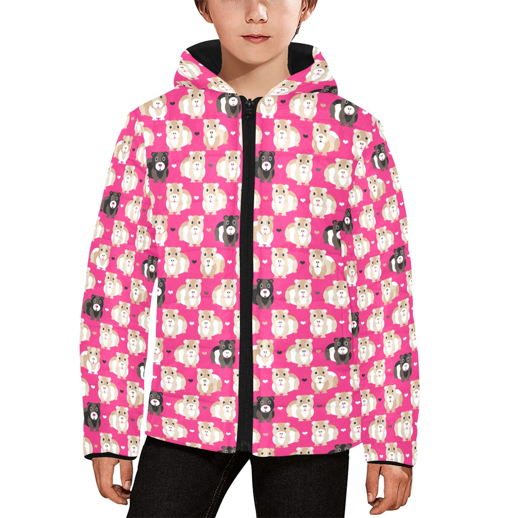 Guinea Pig Pattern Print Design 01 Kids' Boys' Girls' Padded Hooded Jacket