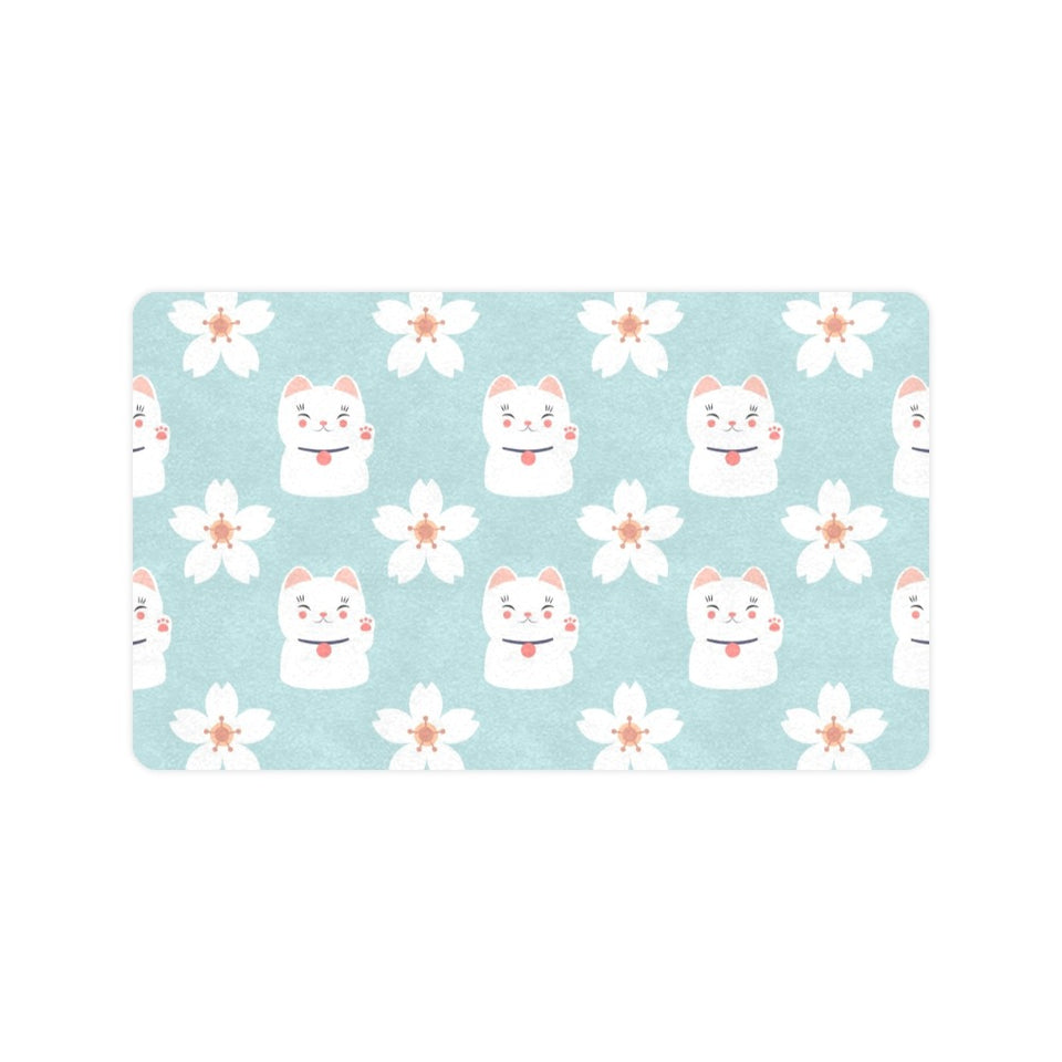 Maneki neko cat sakura Doormat