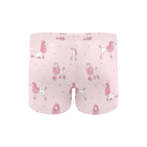 Poodle dog pink color theme Men's Swimming Trunks