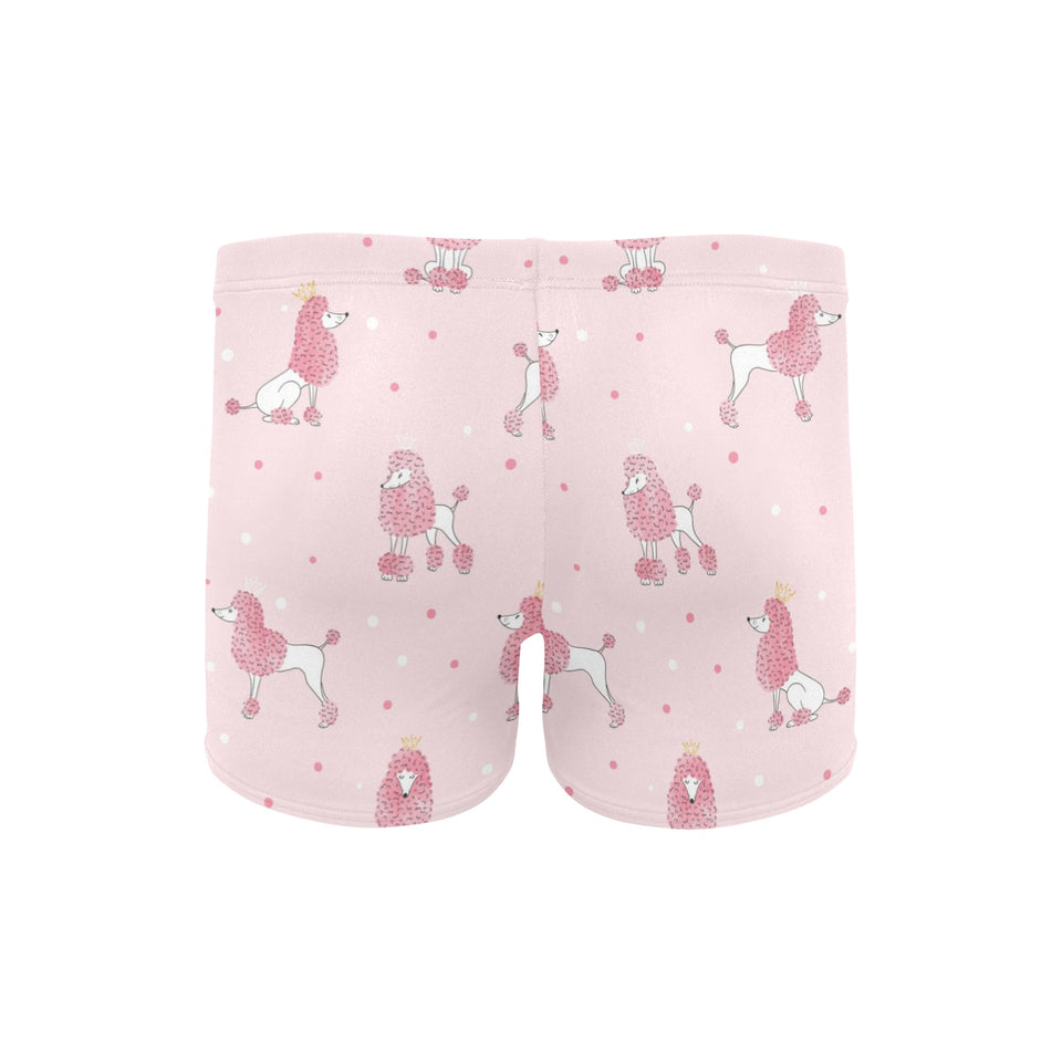 Poodle dog pink color theme Men's Swimming Trunks