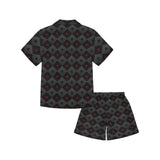 Casino Cards Suits Pattern Print Design 05 Kids' Boys' Girls' V-Neck Short Pajama Set