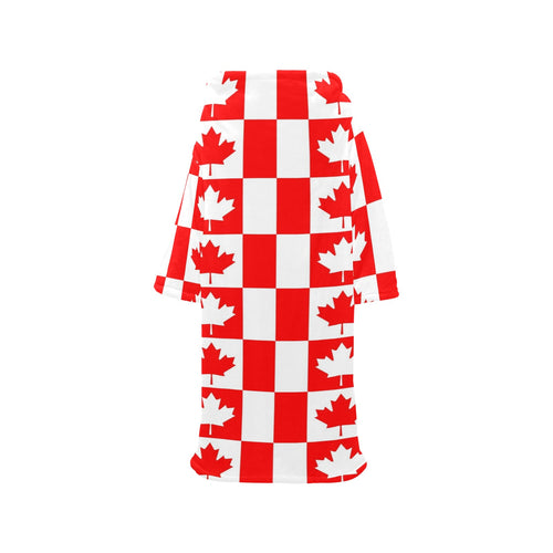 Canada Pattern Print Design 05 Blanket Robe with Sleeves