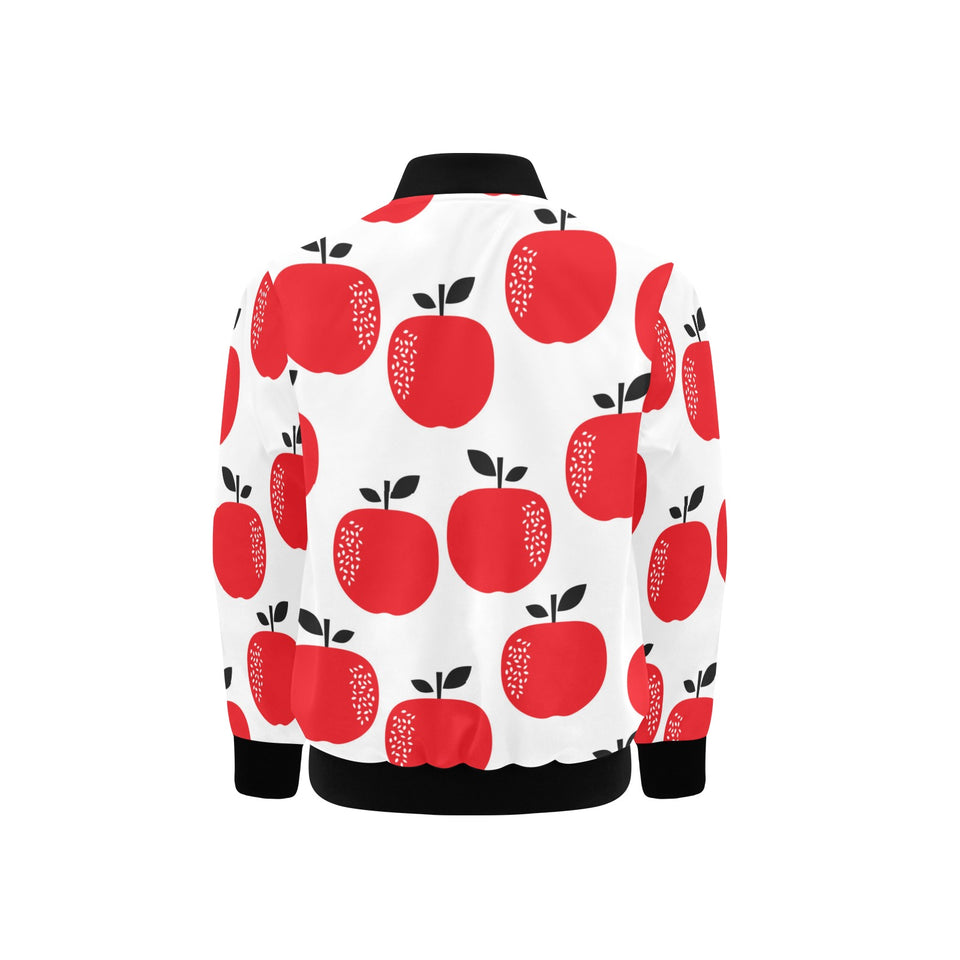 red apples white background Kids' Boys' Girls' Bomber Jacket