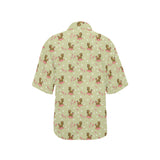 Yorkshire Terrier Pattern Print Design 01 Women's All Over Print Hawaiian Shirt