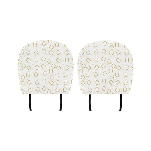 Bread Toast Pattern Print Design 01 Car Headrest Cover