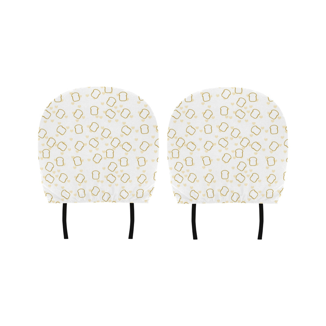 Bread Toast Pattern Print Design 01 Car Headrest Cover