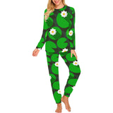 Frog waterlily pattern Women's All Over Print Pajama Set