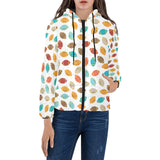 Colorful american football ball pattern Women's Padded Hooded Jacket