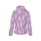 Lavender flowers purple pattern Women's Padded Hooded Jacket