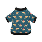 Camel pattern blue blackground All Over Print Pet Dog Round Neck Fuzzy Shirt