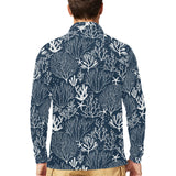 Coral Reef Pattern Print Design 05 Men's Long Sleeve Polo Shirt