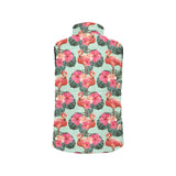 Beautiful flamingo tropical palm leaves hibiscus p Women's Padded Vest