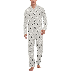 Dog Paws Pattern Print Design 03 Men's Long Pajama Set