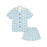 Swordfish Pattern Print Design 01 Kids' Boys' Girls' V-Neck Short Pajama Set