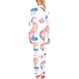 Watercolor air balloon cloud pattern Women's Long Pajama Set