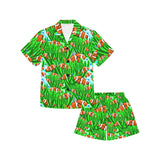 Clown Fish Pattern Print Design 01 Kids' Boys' Girls' V-Neck Short Pajama Set