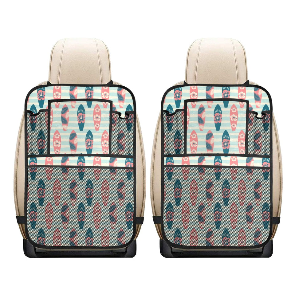 Surfboard Pattern Print Design 02 Car Seat Back Organizer