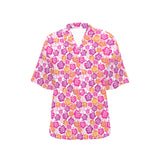 Hedgehog Pattern Print Design 05 Women's All Over Print Hawaiian Shirt