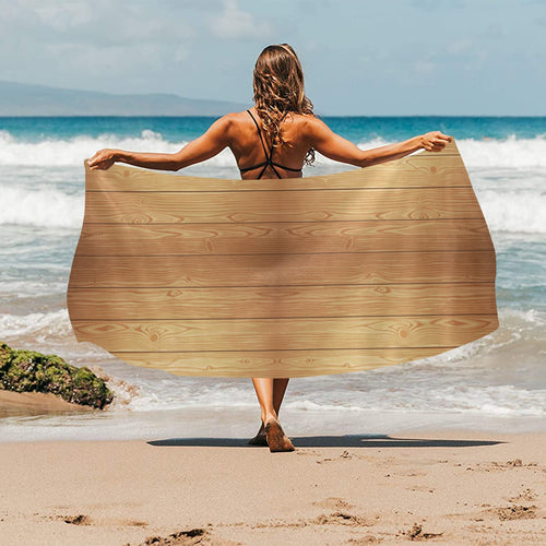Wood Printed Pattern Print Design 05 Beach Towel