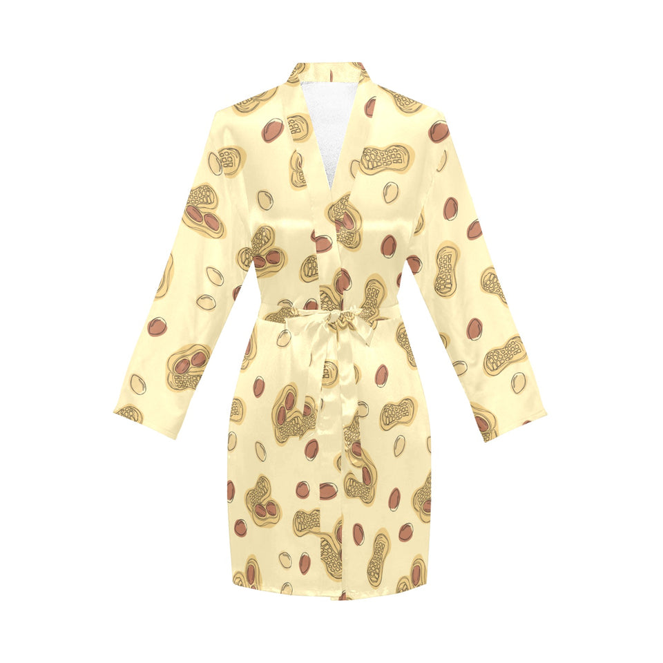 peanuts design pattern Women's Long Sleeve Belted Night Robe