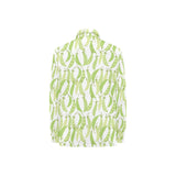 Green Peas Pattern Print Design 03 Women's Long Sleeve Polo Shirt