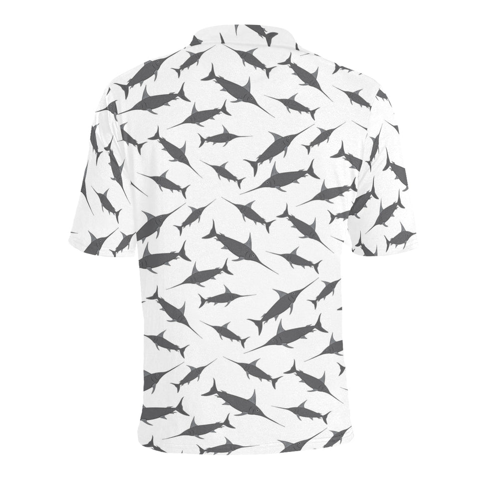 Swordfish Pattern Print Design 04 Men's All Over Print Polo Shirt