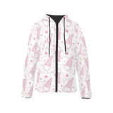Hand drawn ice cream pattern Women's Padded Hooded Jacket