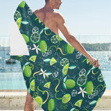 Lime ice flower pattern Beach Towel