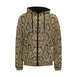 Snake skin pattern Men's Padded Hooded Jacket