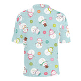 Cute snowman snowflake pattern Men's All Over Print Polo Shirt