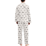 Mustache Beard Pattern Print Design 05 Men's Long Pajama Set