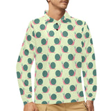 Snail Pattern Print Design 04 Men's Long Sleeve Polo Shirt