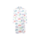 Hippopotamus Pattern Print Design 03 Men's Long Sleeve Belted Night Robe
