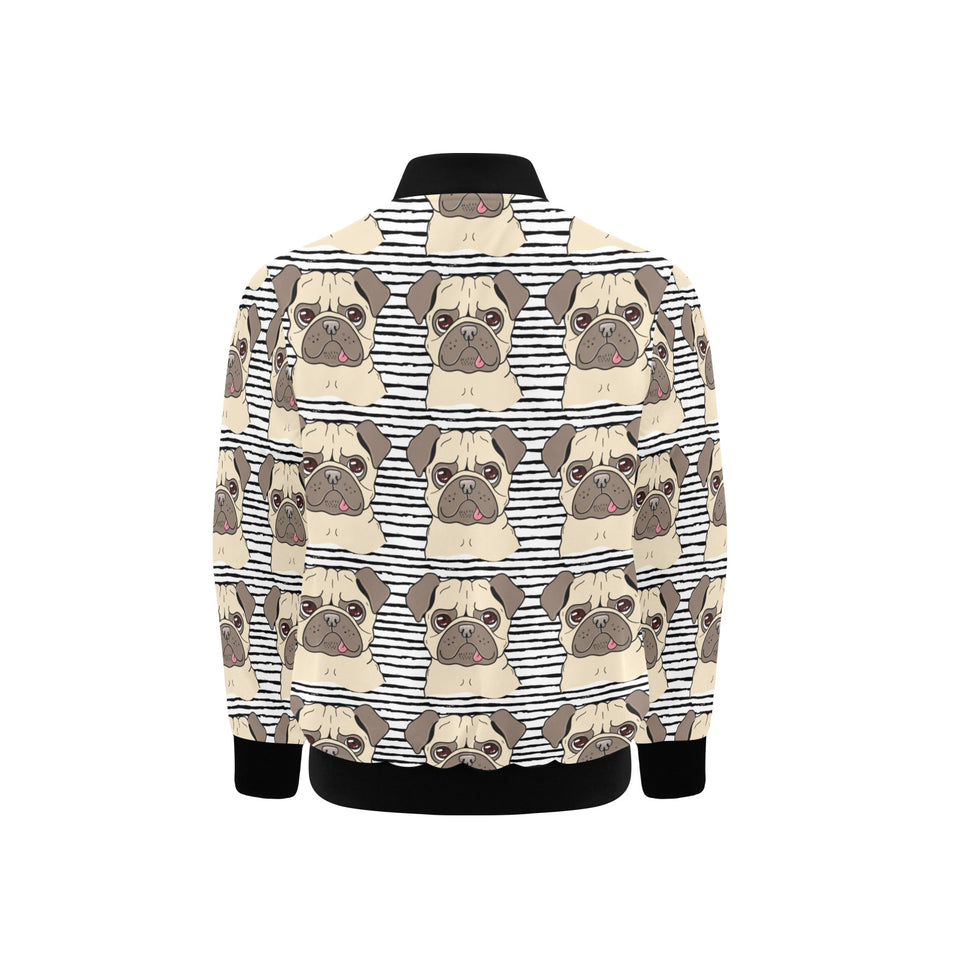 Happy pug pattern Kids' Boys' Girls' Bomber Jacket