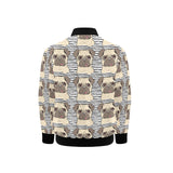 Happy pug pattern Kids' Boys' Girls' Bomber Jacket