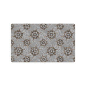 nautical wood steering wheel pattern Doormat