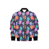 Pineapples pattern zigzag background Kids' Boys' Girls' Bomber Jacket