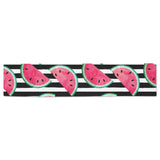 Watercolor paint textured watermelon pieces Table Runner