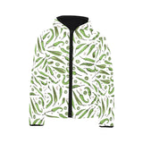 Hand drawn sketch style green Chili peppers patter Kids' Boys' Girls' Padded Hooded Jacket
