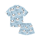 Cute panda pattern Kids' Boys' Girls' V-Neck Short Pajama Set