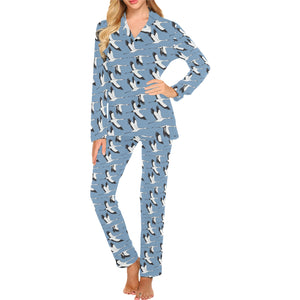 Seagull Pattern Print Design 04 Women's Long Pajama Set