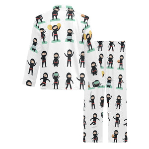 Cute ninja katana sword pattern Men's Long Pajama Set