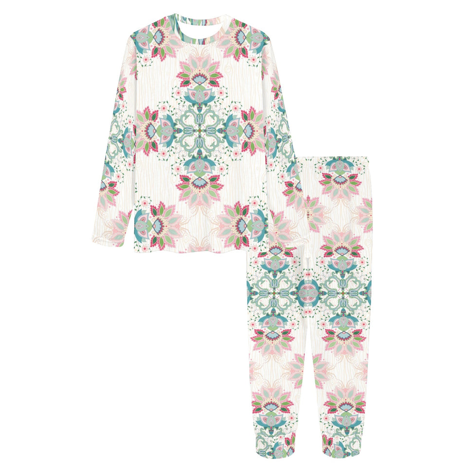 Square floral indian flower pattern Women's All Over Print Pajama Set