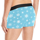 Snowflake pattern blue background Men's All Over Print Boxer Briefs Men's Underwear