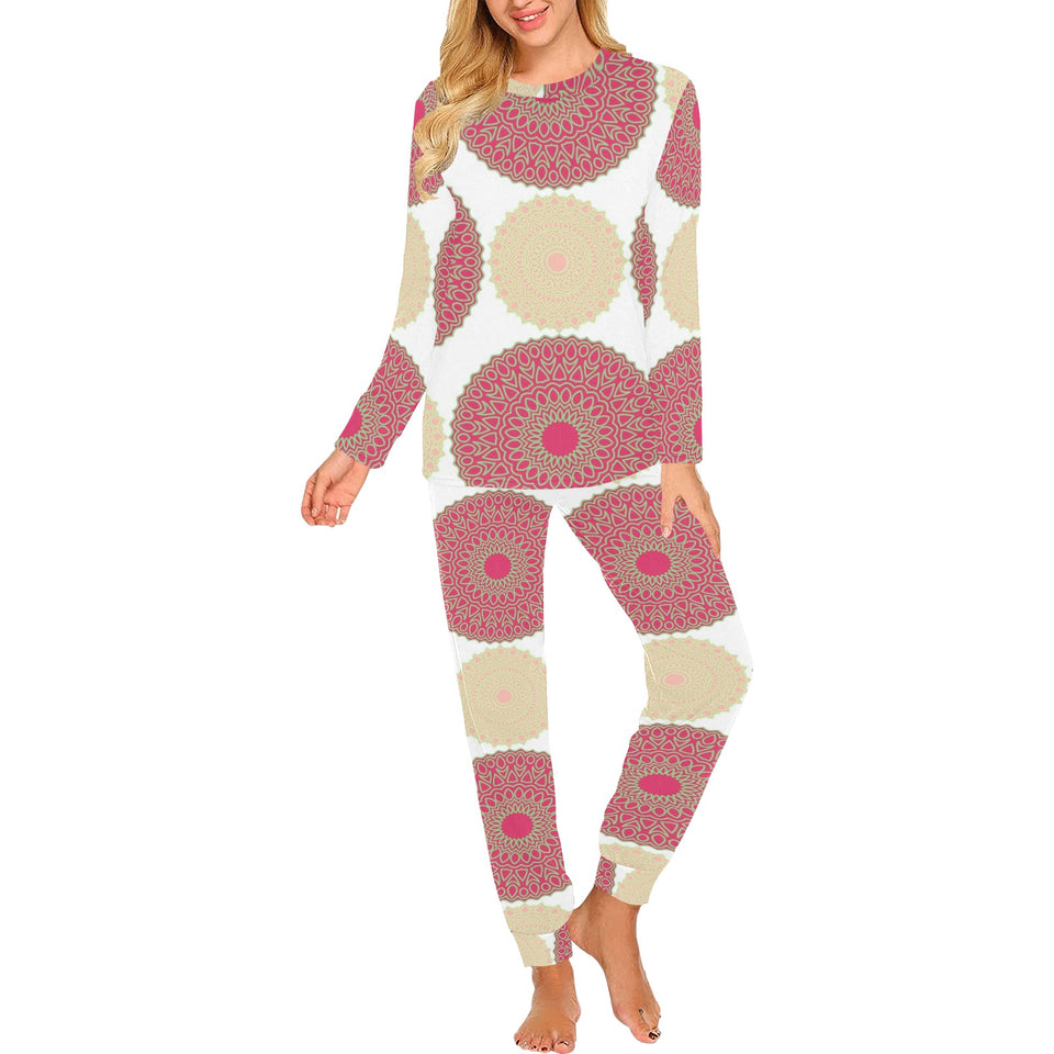 Circle indian pattern Women's All Over Print Pajama Set