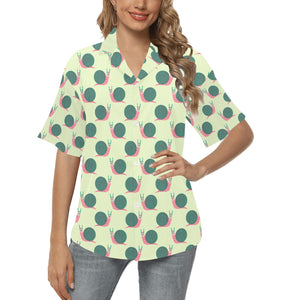 Snail Pattern Print Design 04 Women's All Over Print Hawaiian Shirt